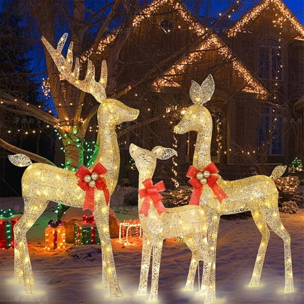 LED Animated Reindeer Family (3pc)