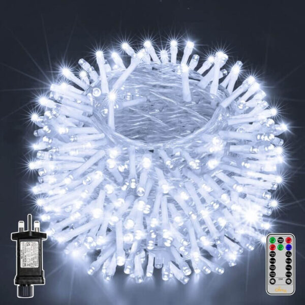 LED Fairy Lights White With White Cable
