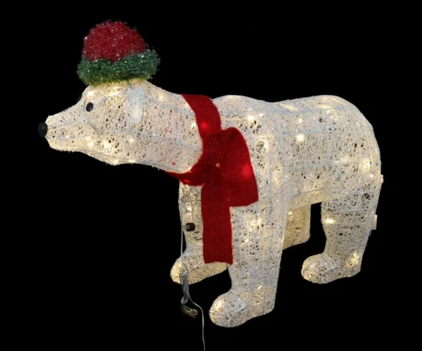 LED Flashing Glitter Thread Polar Bear (90cm)