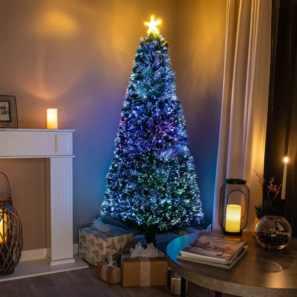 LED Multicolour Slim Fibreoptic Tree 7ft (210cm)