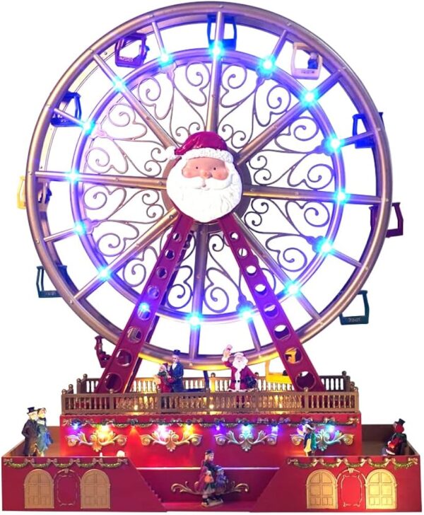 LED Musical Flashing Luxury Santa Ferris Wheel