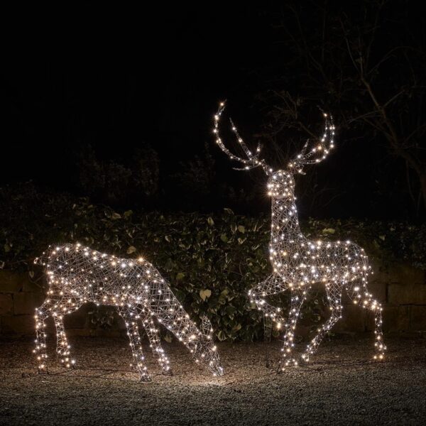 LED Solar Standing or Feeding Reindeer