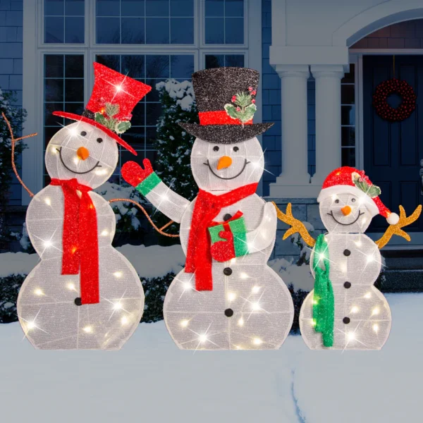 LED Twinkling Mesh Snowman (123cm) - Image 2