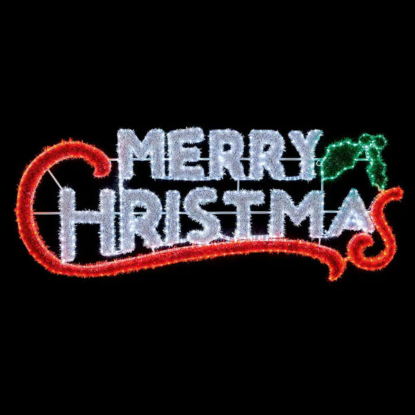 LED Twinkling Tinsel Merry Christmas Ropelight - Image 2