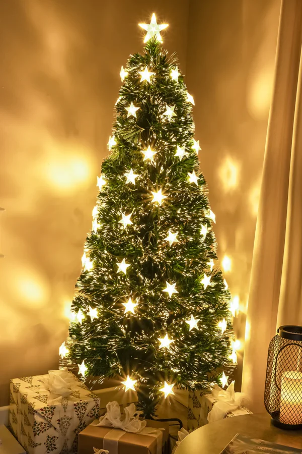 LED Warm White Slim Fibreoptic Tree 7ft (210cm)