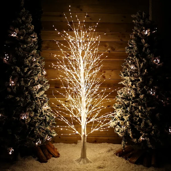 LED Warm White Twinkling Dazzling Birch Tree (1.8m) - Image 2