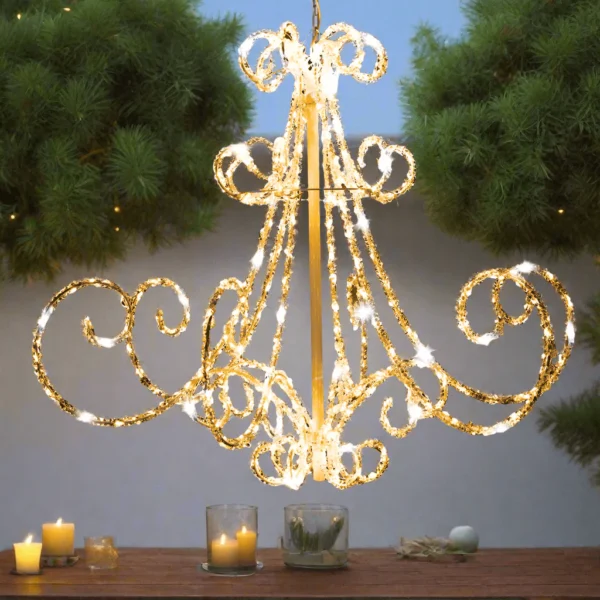 LED Warm with Cool Twinkling Acrylic Chandelier - Image 2