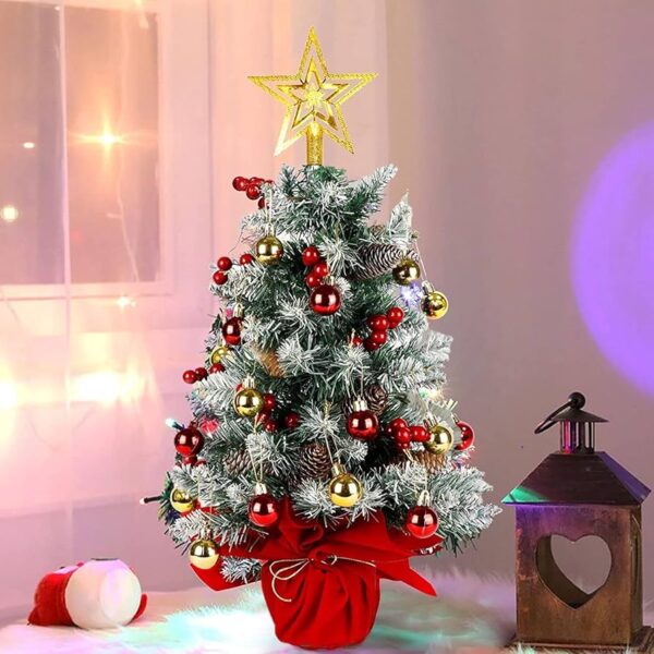 Red and White Snowy Potted Tree (60cm)