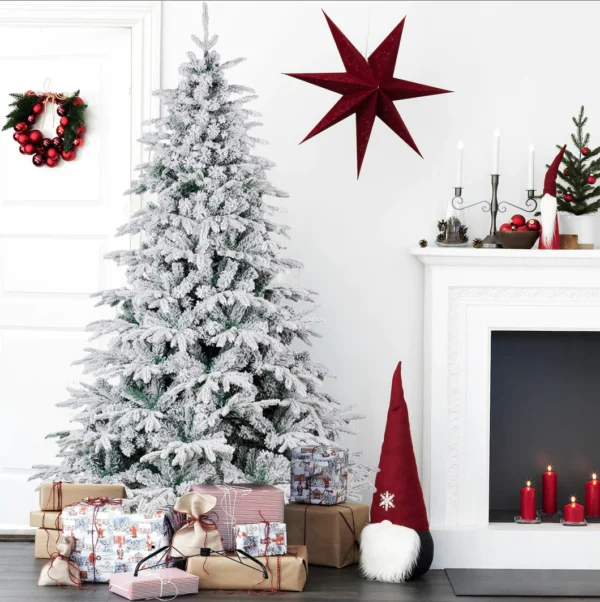 White Snow Capped Christmas Tree 1228 Tips 7ft (210cm)